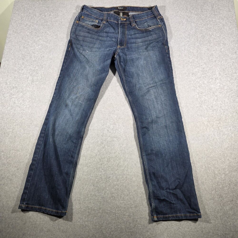 5.11 Tactical Defender Flex Jeans Mens 34x32 Blue Straight Stretch EDC 34